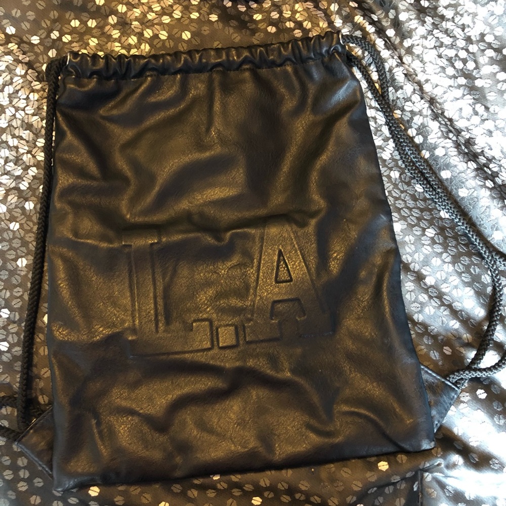 Black LA Drawstring backpack
